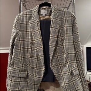 Plaid Double-Breasted Blazer and Pants